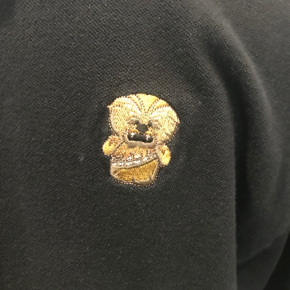 Star Wars Chubacca Black Polo Shirt Sz Med - Picture 3 of 4